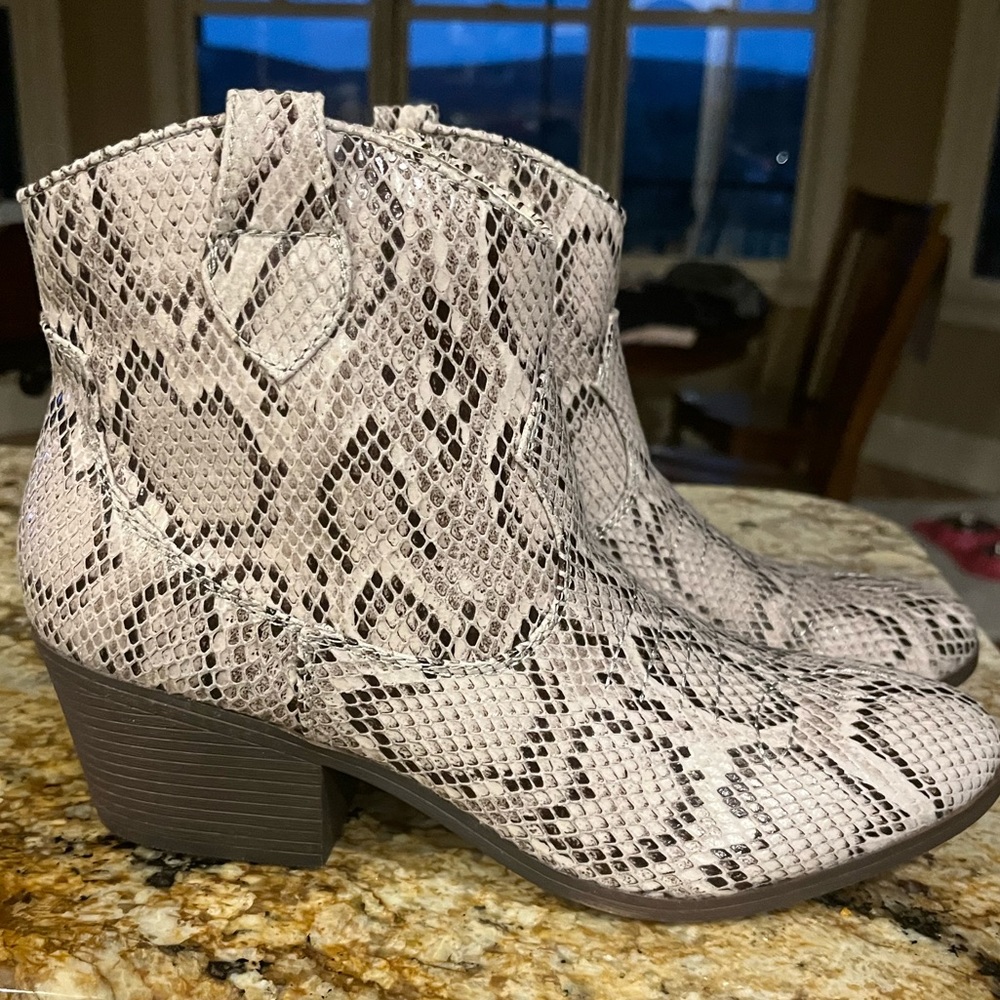 Western Boots Ankle Booties Side Zip Cowboy